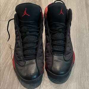 Jordan Black and Red High-Top Sneakers